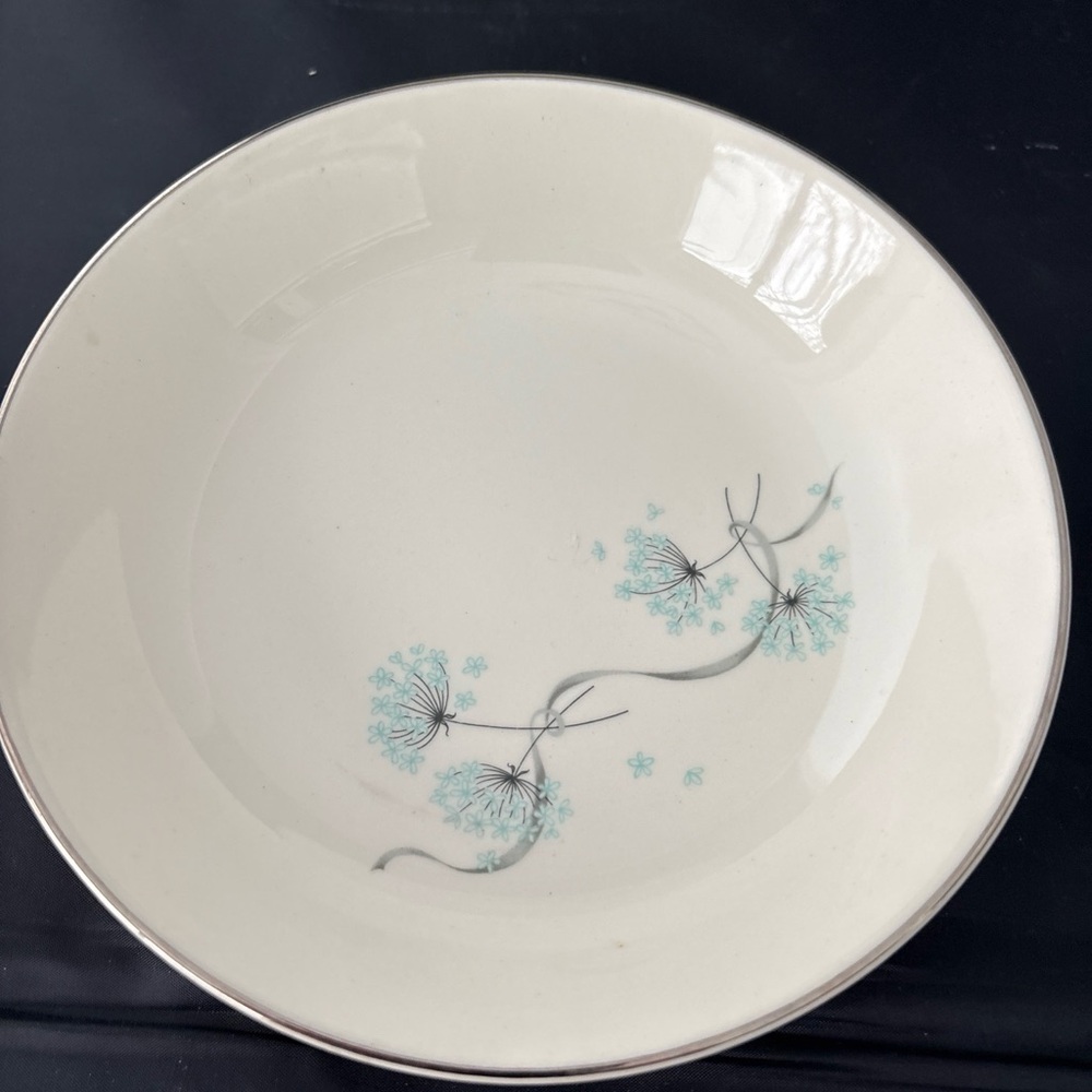 Vintage Taylor-Smith-Taylor  Aqua Blue Lace 6 7/8"  Bowls-Set Of 2 Cereal/ Soup - Picture 3 of 5
